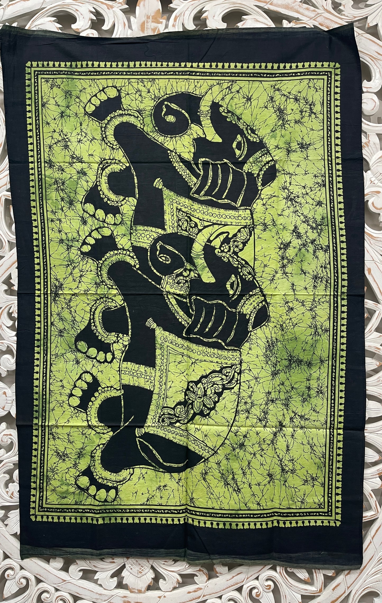 Hand printed Fabric Poster Elephant Tapestries Wall Hangings - 4 colors