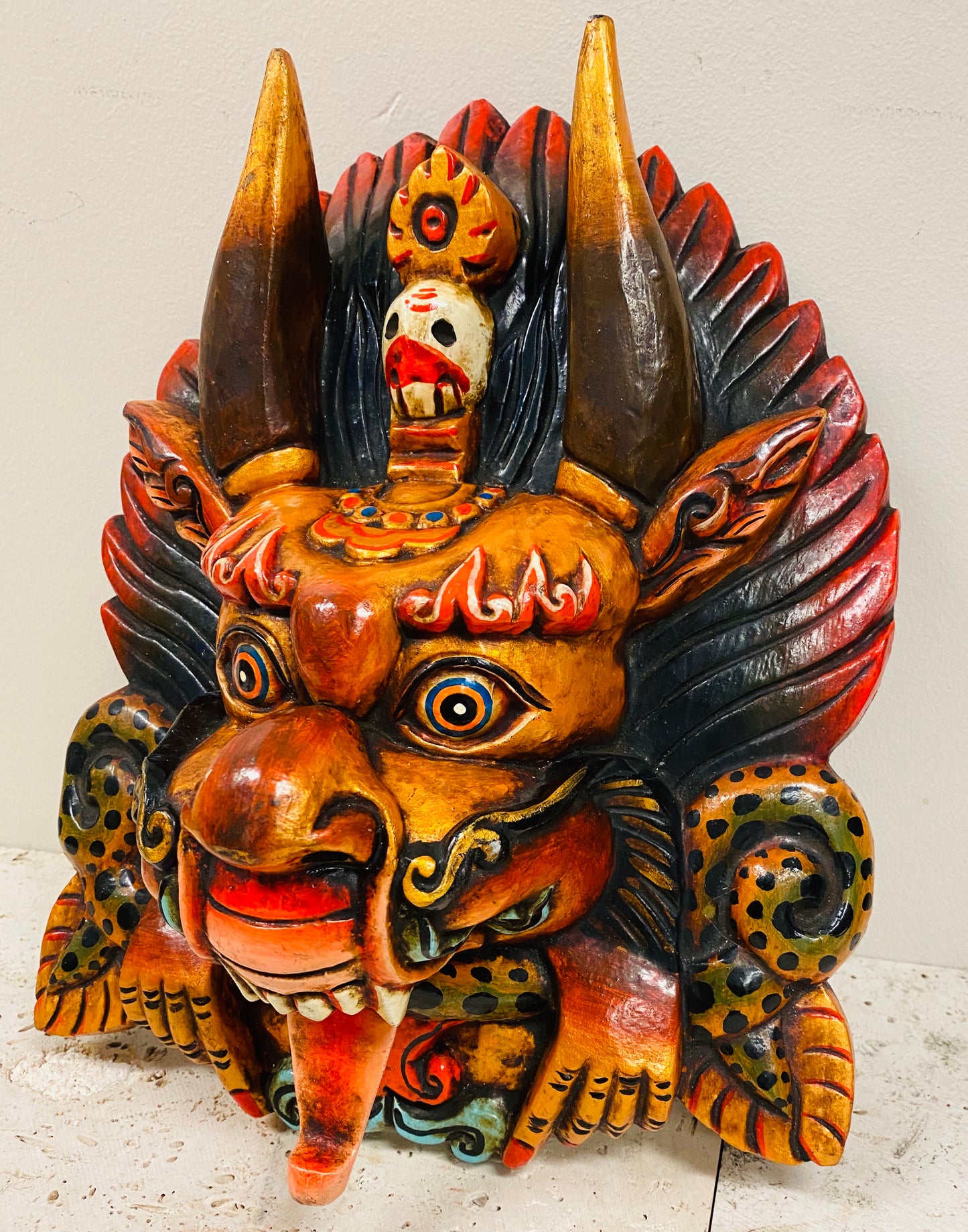 Hand Carved and Painted Cheppu Masks from Nepal