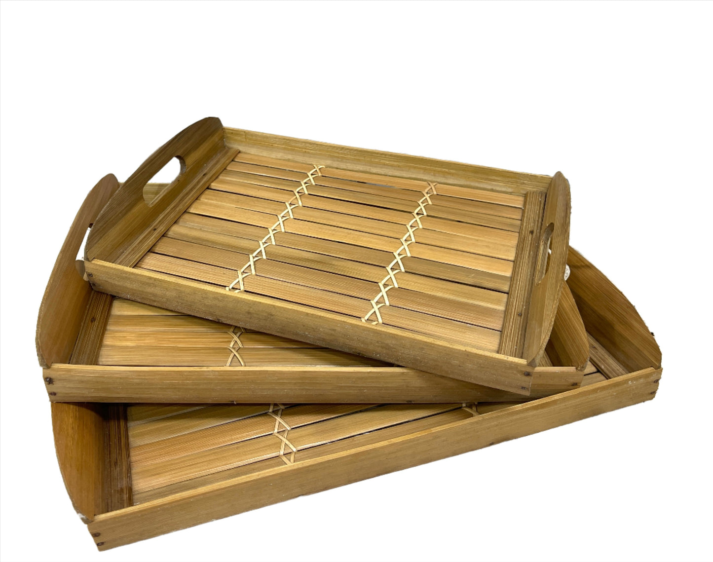 Bamboo Trays 3 Piece Sets