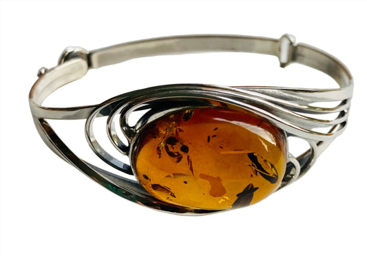 Sterling Silver Amber Bracelets Twist