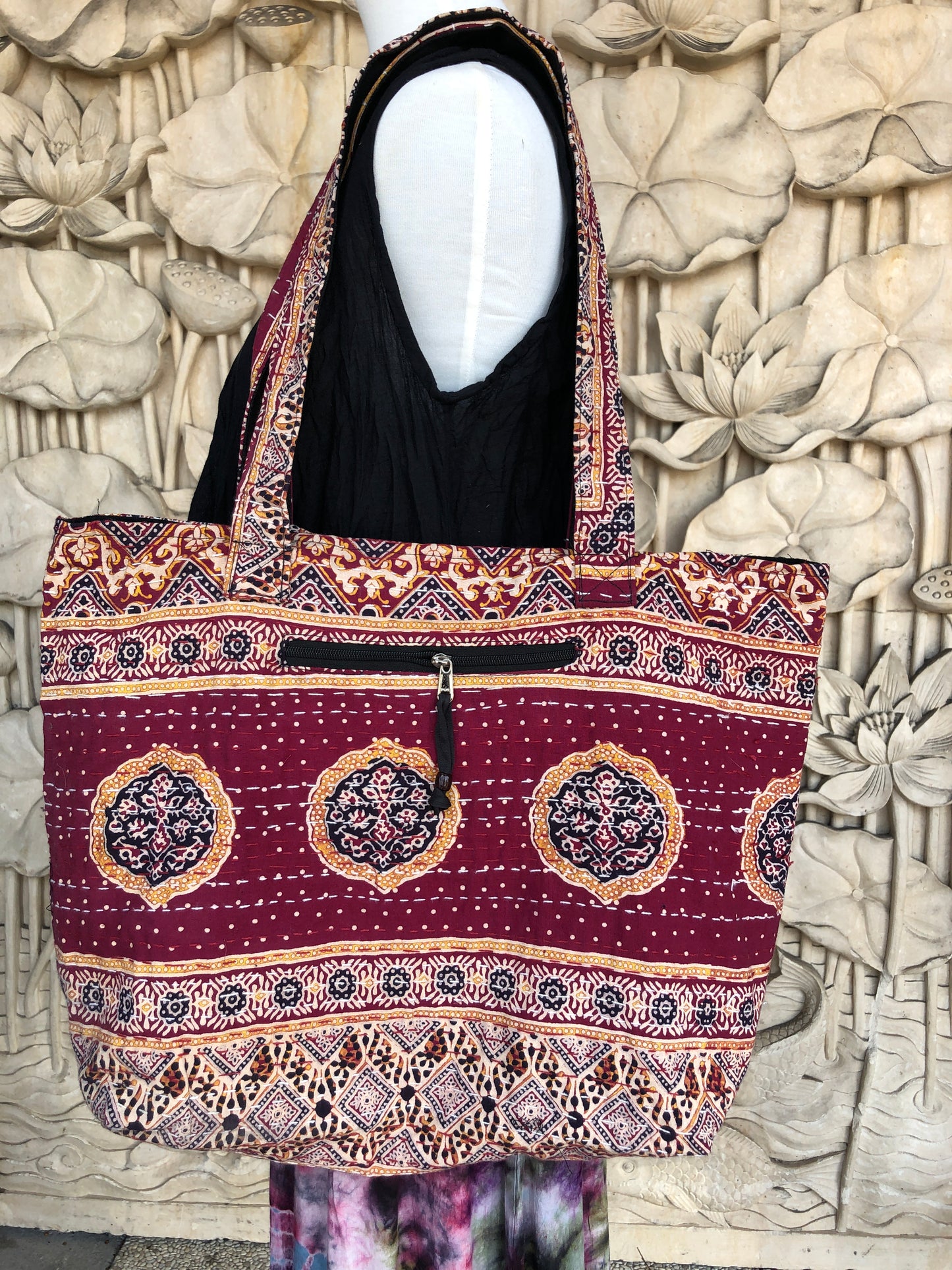 Rajasthani print Hand Stitched Kantha Cotton Market Bag XL
