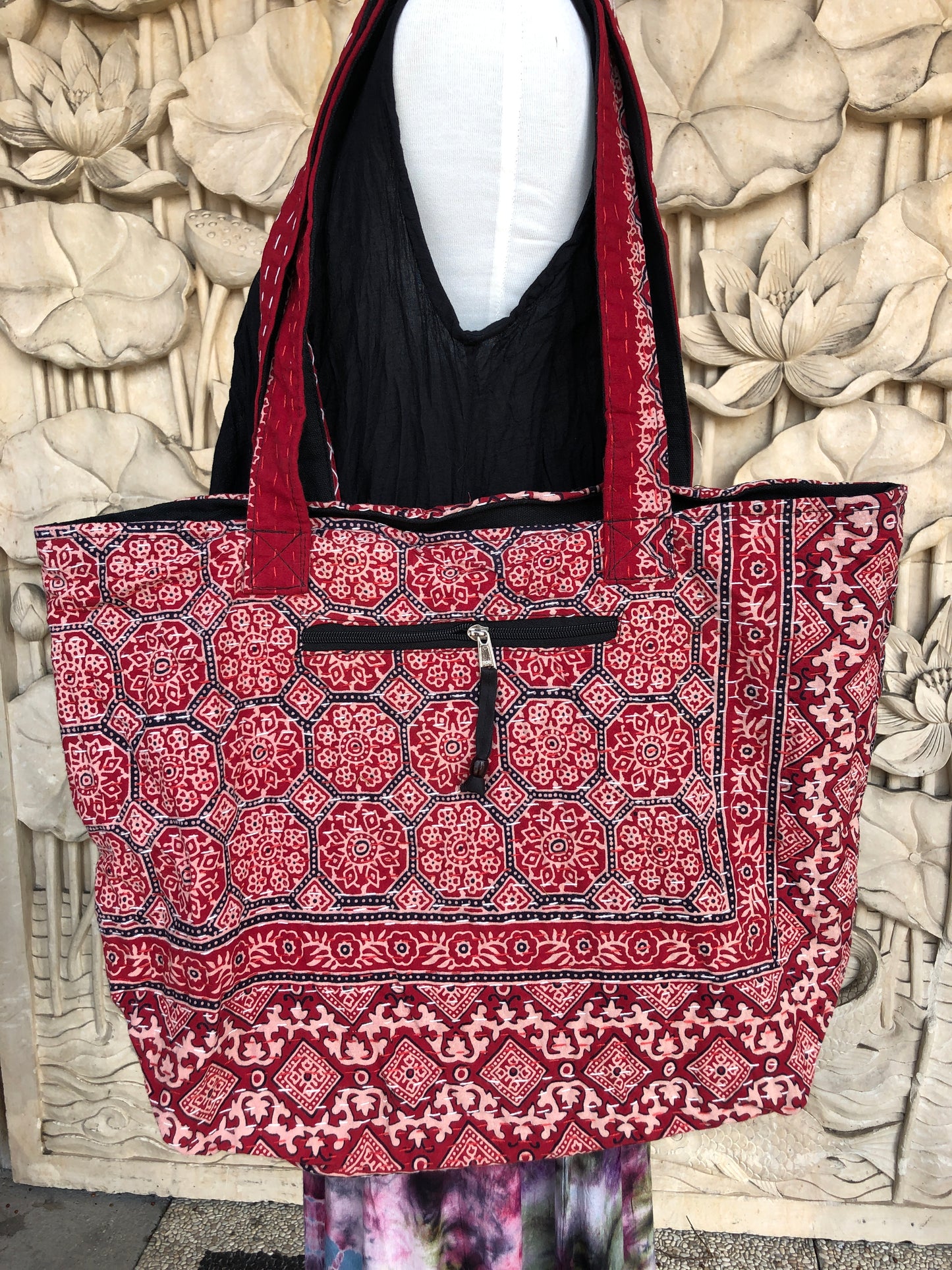 Rajasthani print Hand Stitched Kantha Cotton Market Bag XL