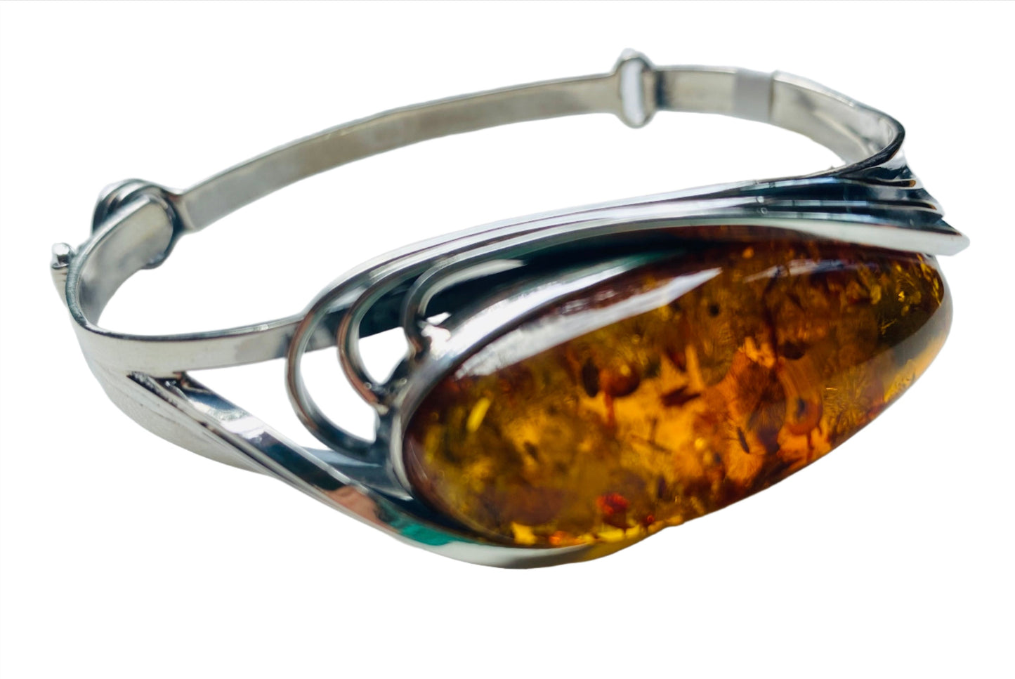 Sterling Silver Amber Bracelets Twist