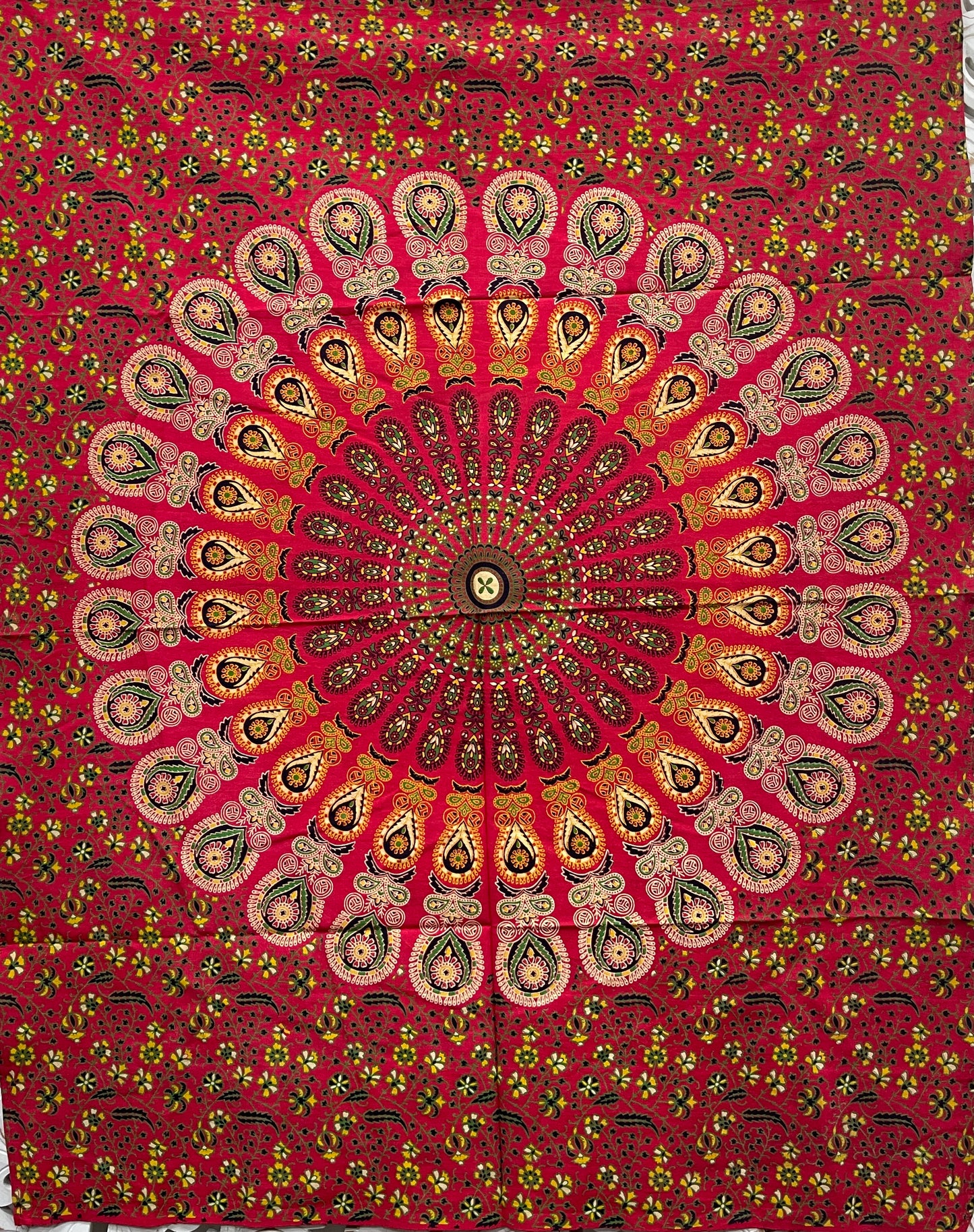 Hand printed Mandala Fabric Poster Tapestries- 7 Colors Available
