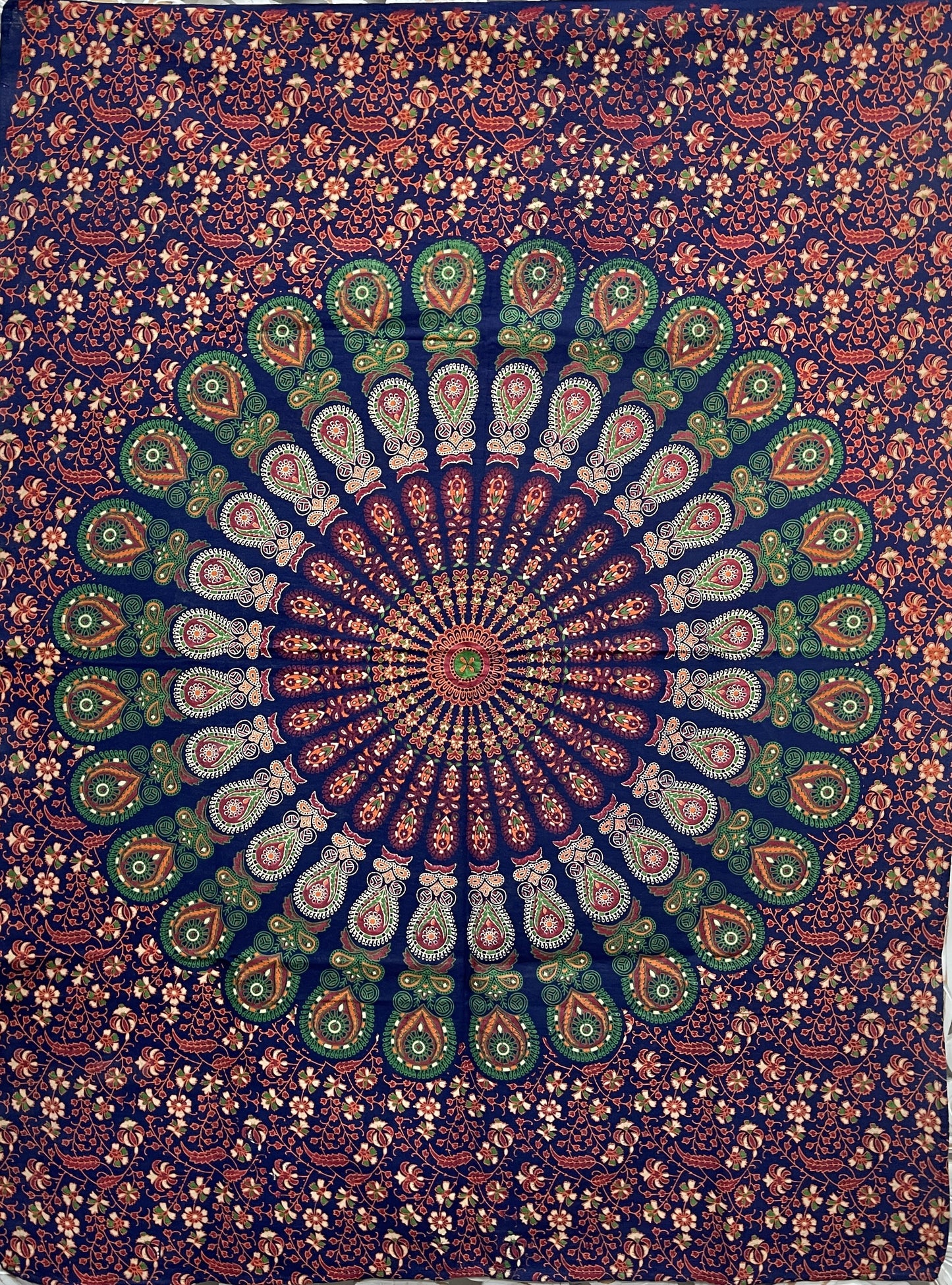 Hand printed Mandala Fabric Poster Tapestries- 7 Colors Available