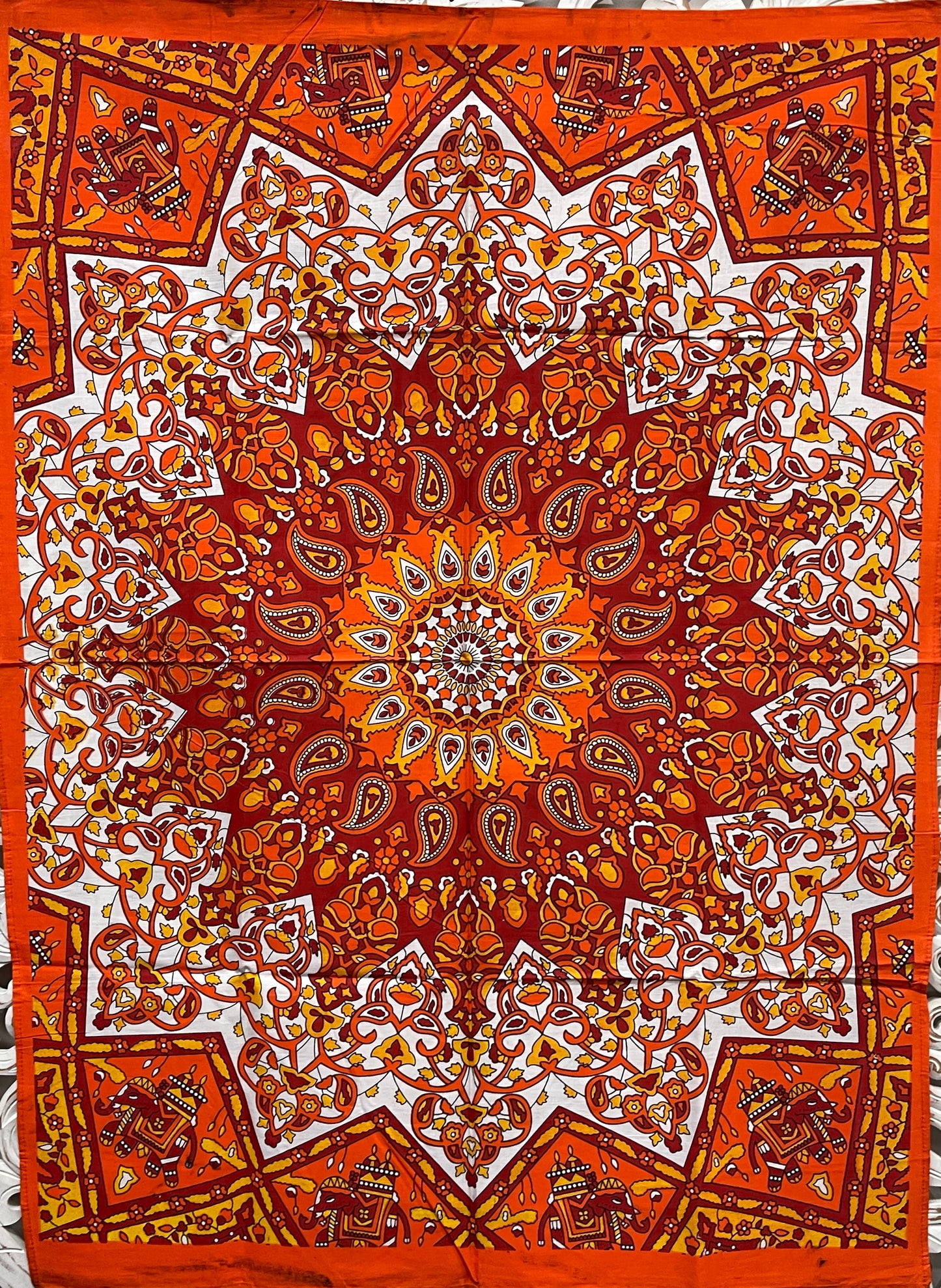 Hand printed Mandala Fabric Poster Tapestries- 5 Colors Available