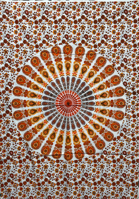 Hand printed Mandala Fabric Poster Tapestries- 4 Colors Available