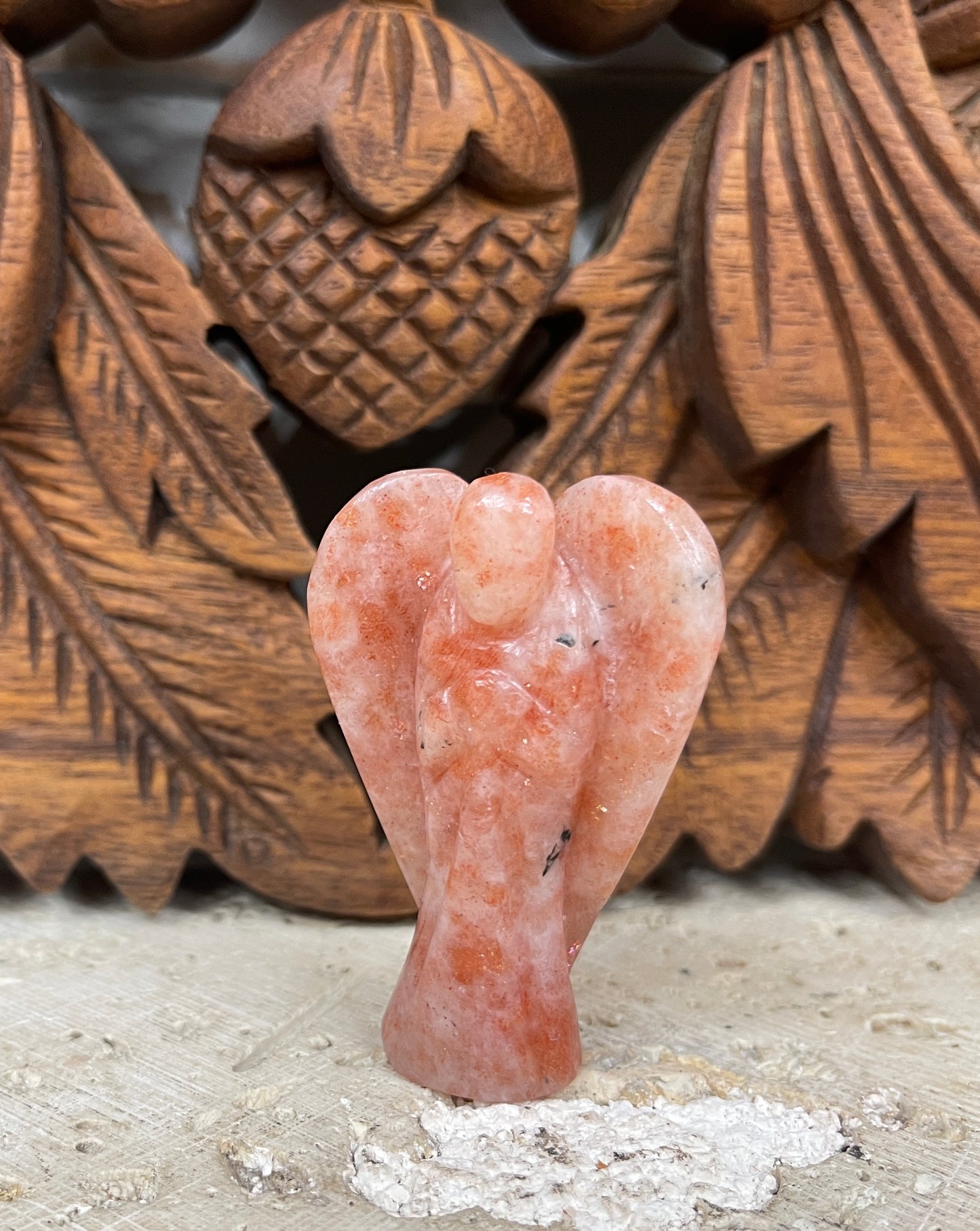 Carved Sunstone Angels from India
