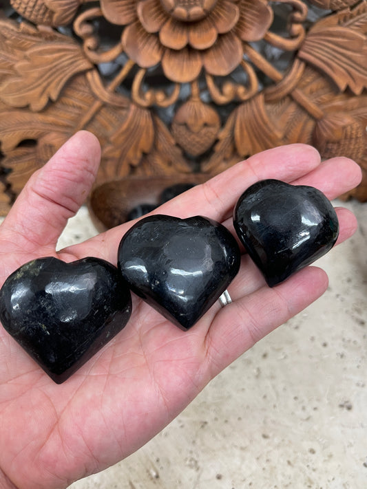 Large Black Tourmaline Hearts