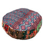 Round Rajasthani Kantha Floor Pillow