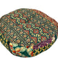Round Rajasthani Kantha Floor Pillow