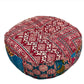Round Rajasthani Kantha Floor Pillow