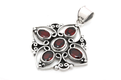 Sterling Silver Five Stone Star Pendant
