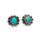 Opal Stud Earrings Woven Loop Frame