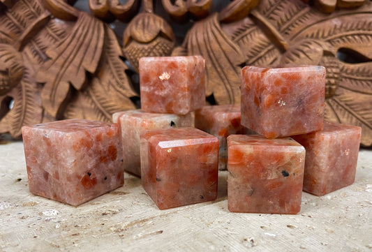 Natural Sunstone Cubes from India