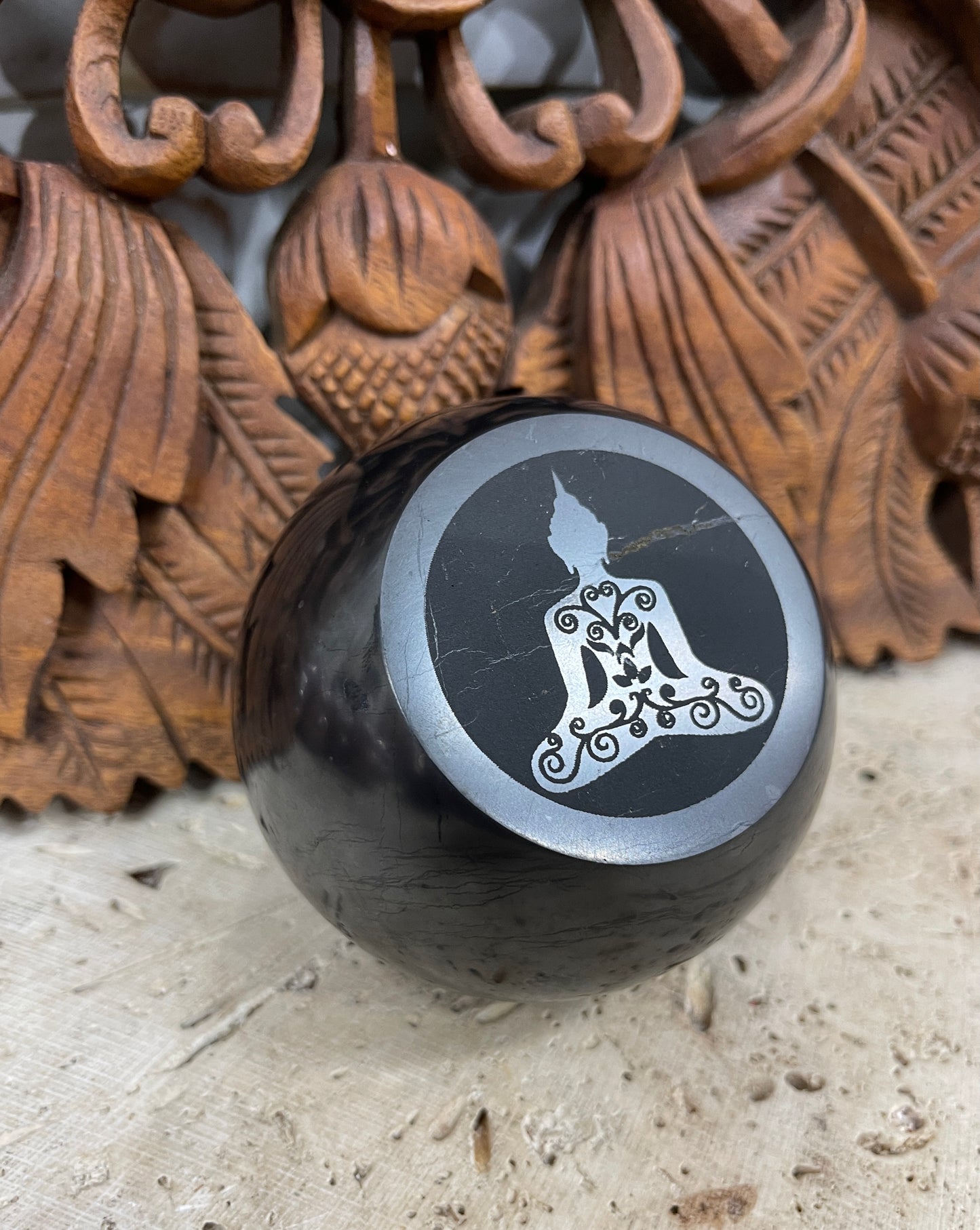 Shungite Buddha Engraved Spheres