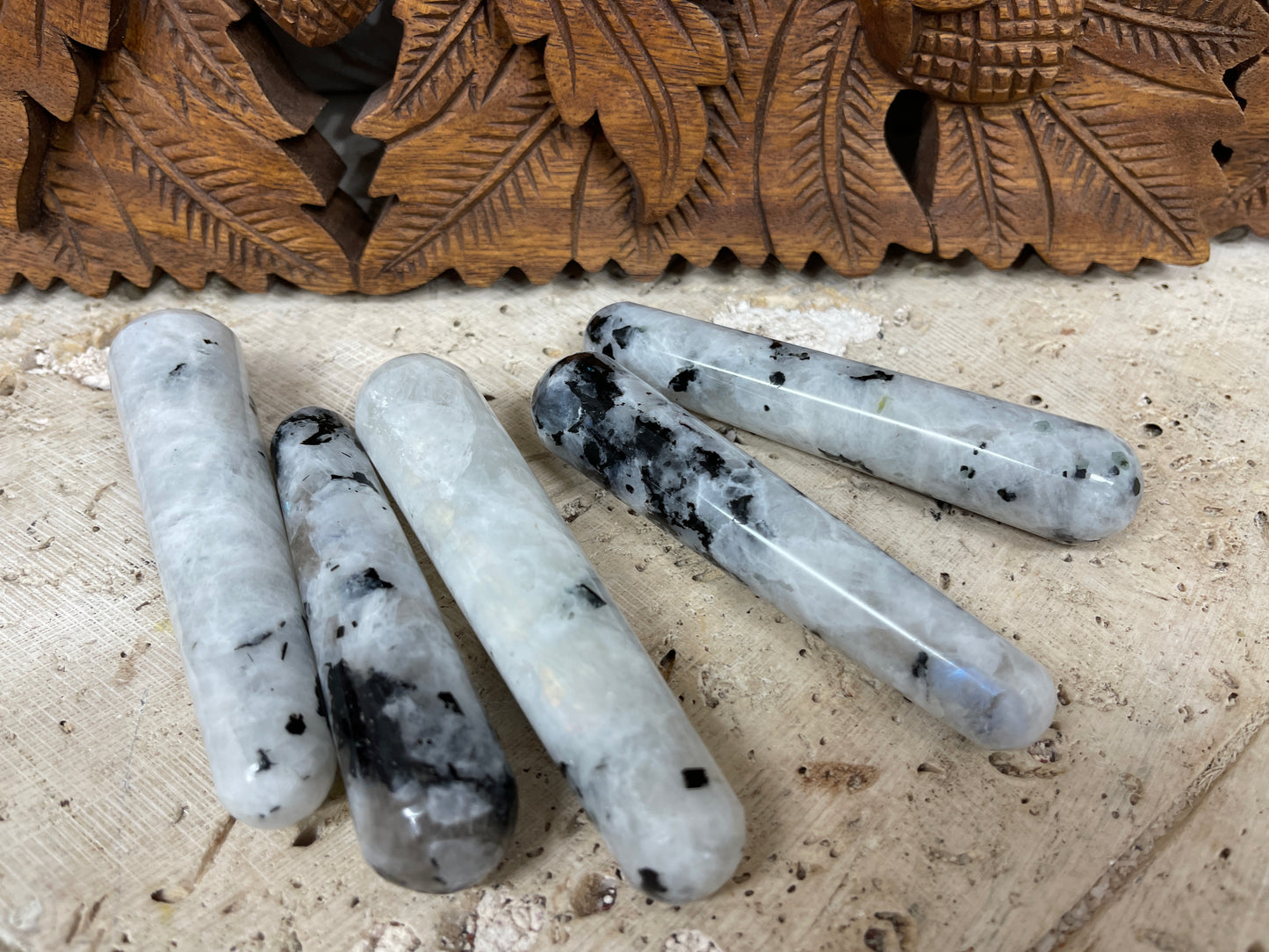 Natural Rainbow Moonstone Wands