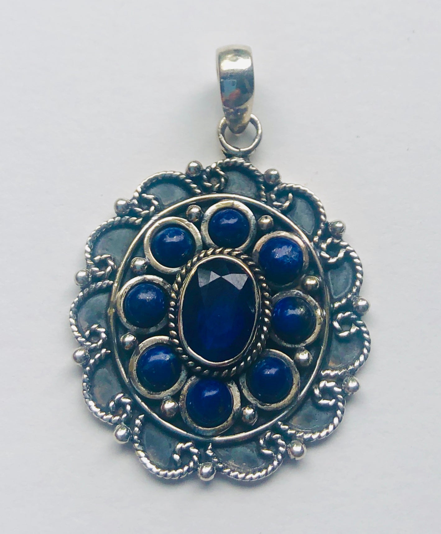 Sterling Flower Pendant - Available in 10 Stones