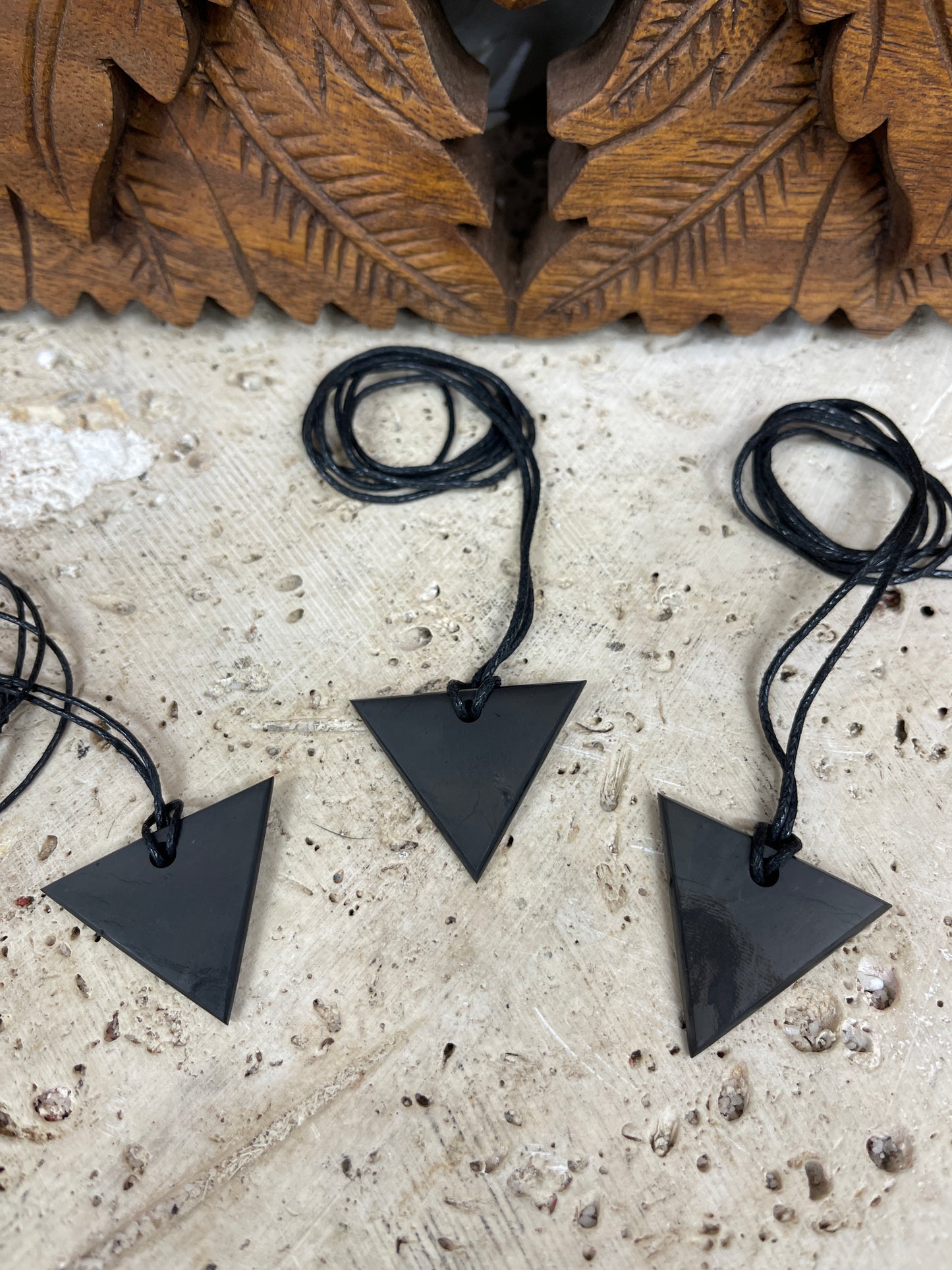 Shungite Mens & Womens Triangle Necklaces