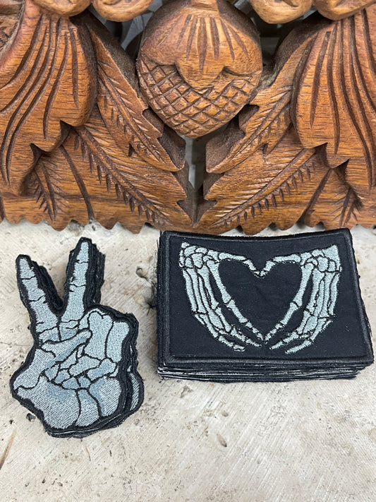 Peace & Love Skeleton Patches