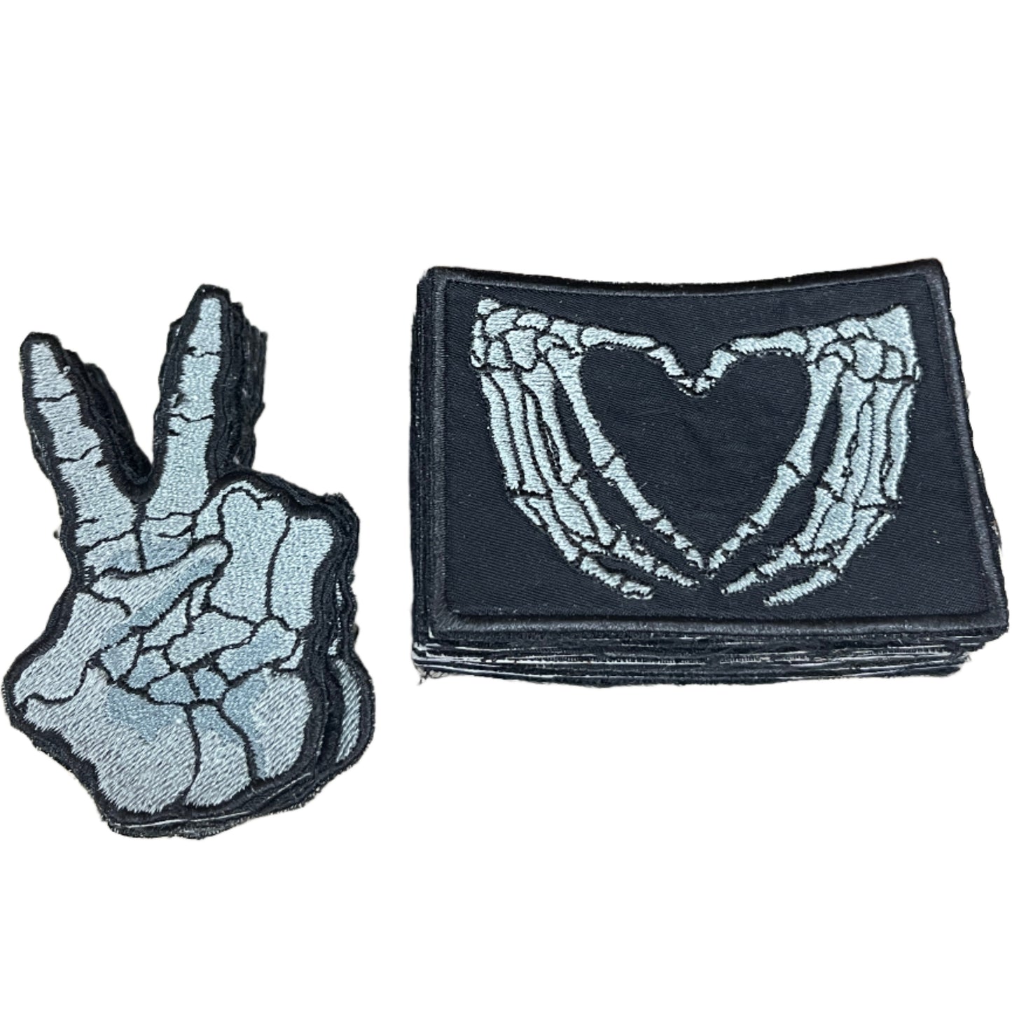 Peace & Love Skeleton Patches