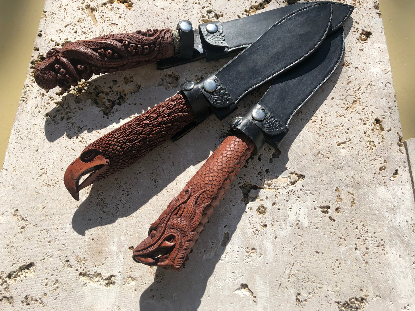 Decorative Balinese Hand-Carved and Hand Forged Knifes