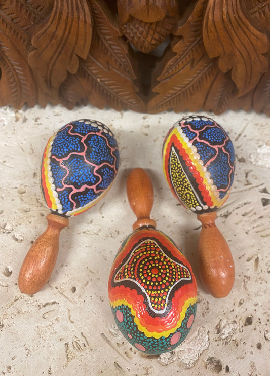 Aboriginal Style Hand Painted Egg Shaker