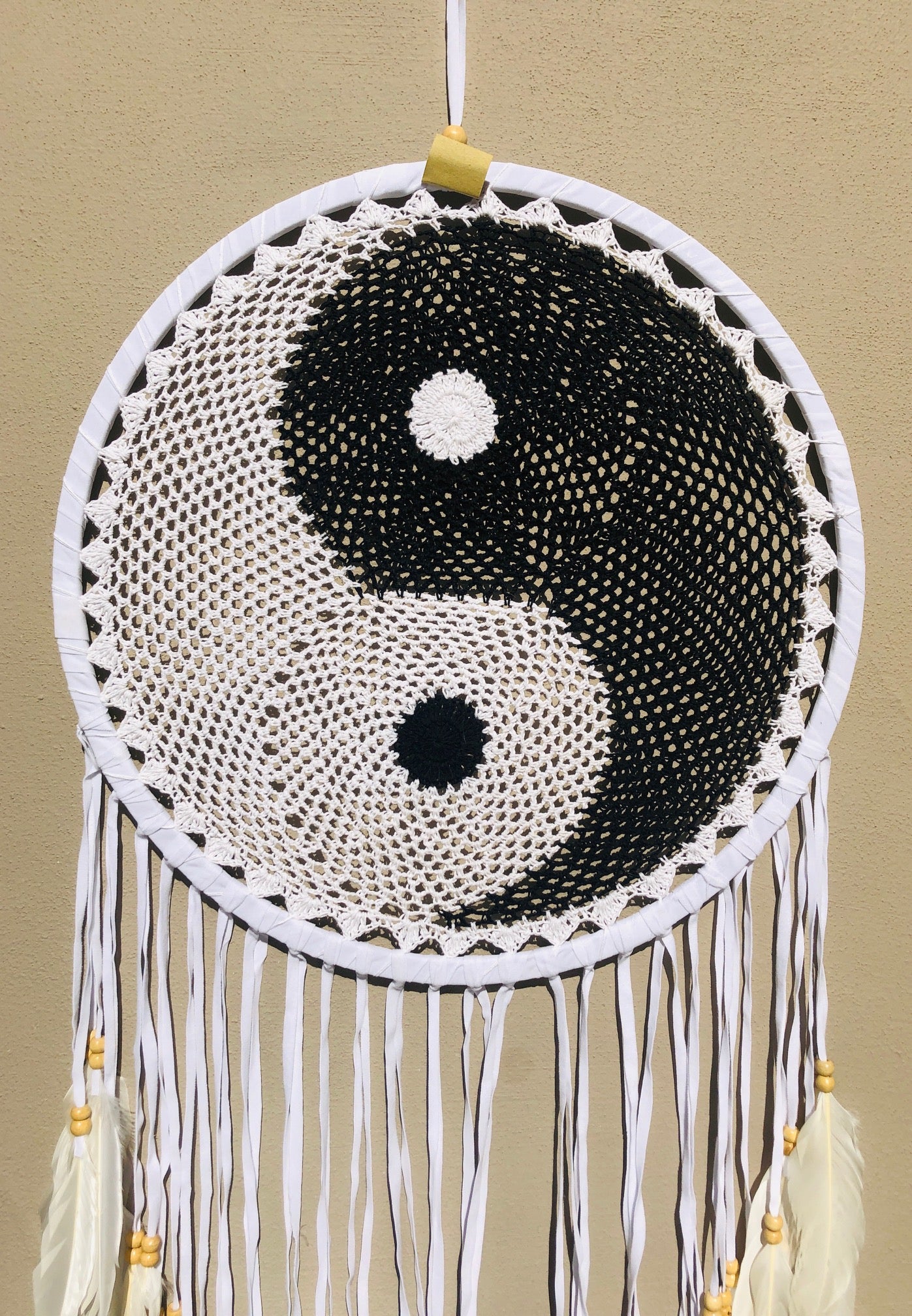 Crochet Yin & Yang Dream Catcher