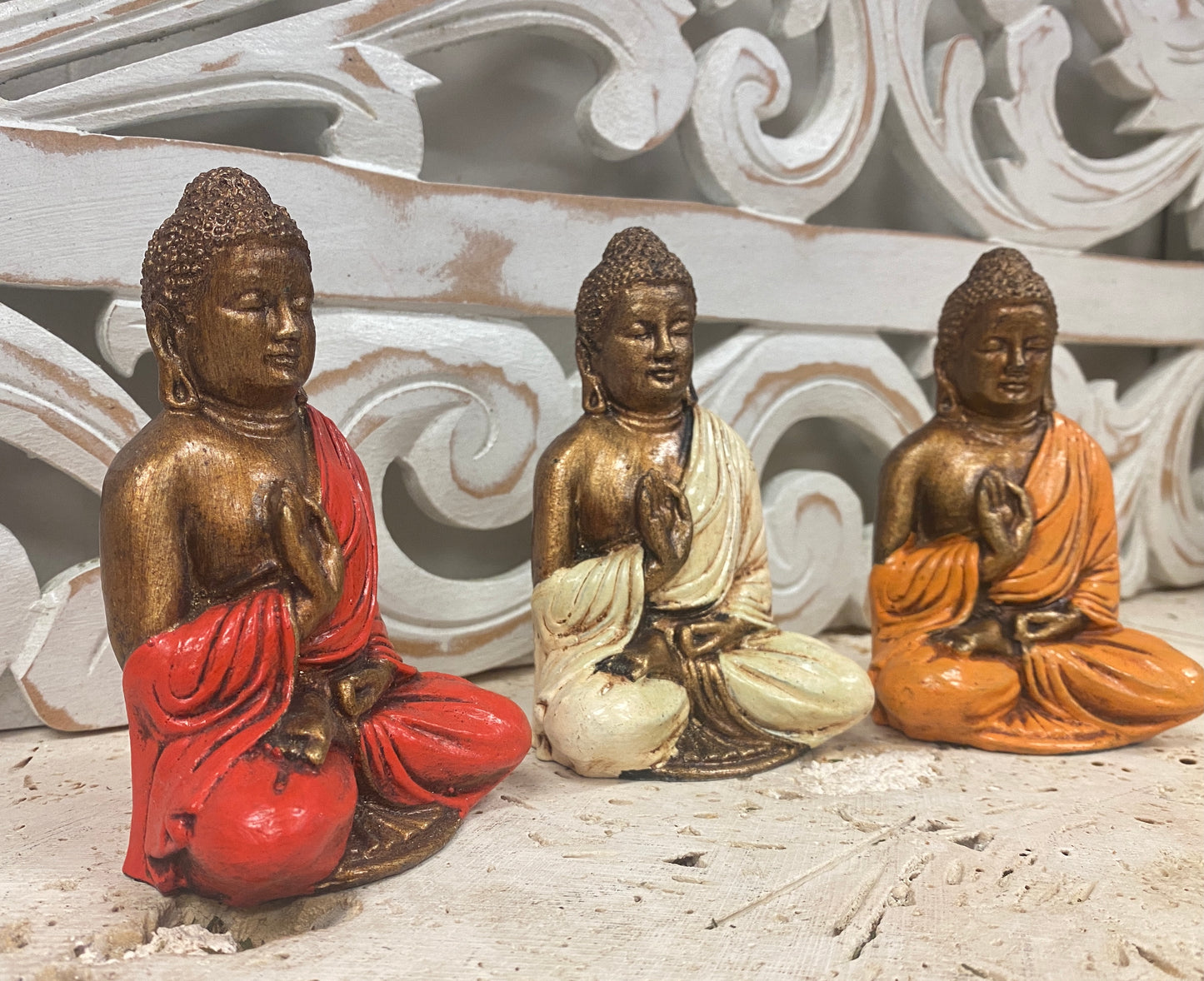Resin Buddha Statues - Available in 3 Colors 10cm