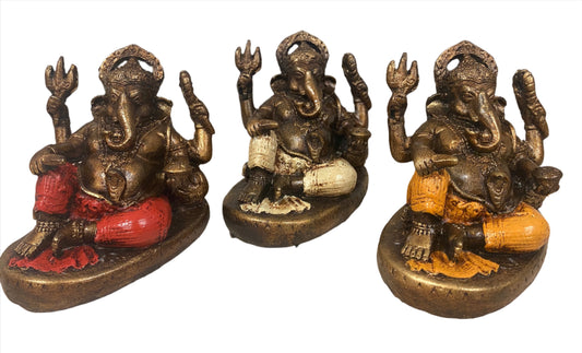 Hand Painted Resin Reclining Ganesh statues - Available in 3 Colors