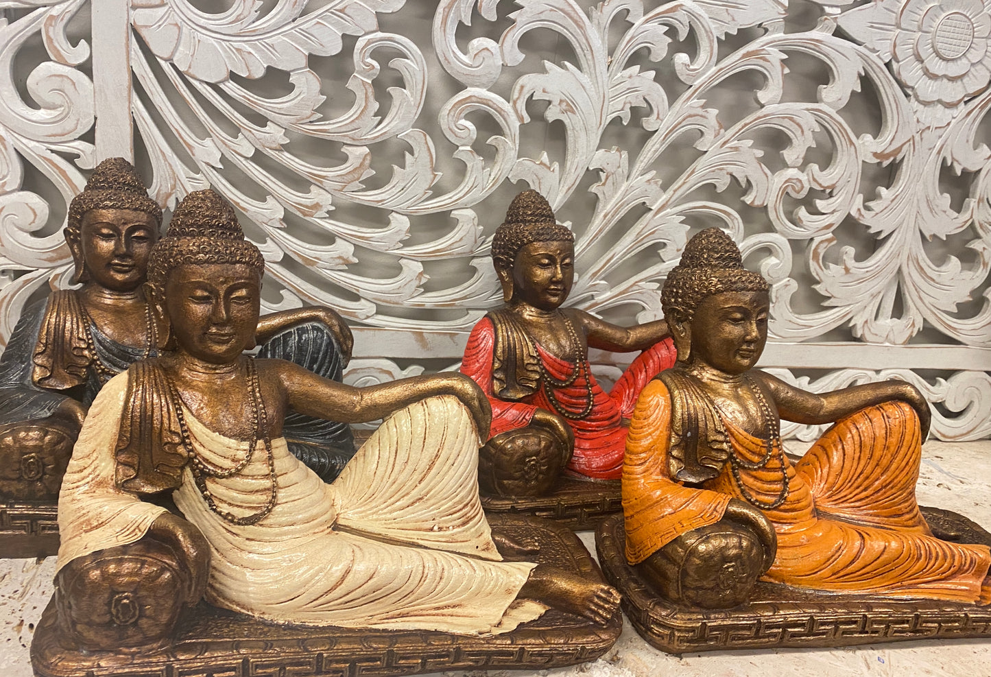 XL Resin Reclining Buddha Statues - Available in 4 Colors 40cm x 30cm