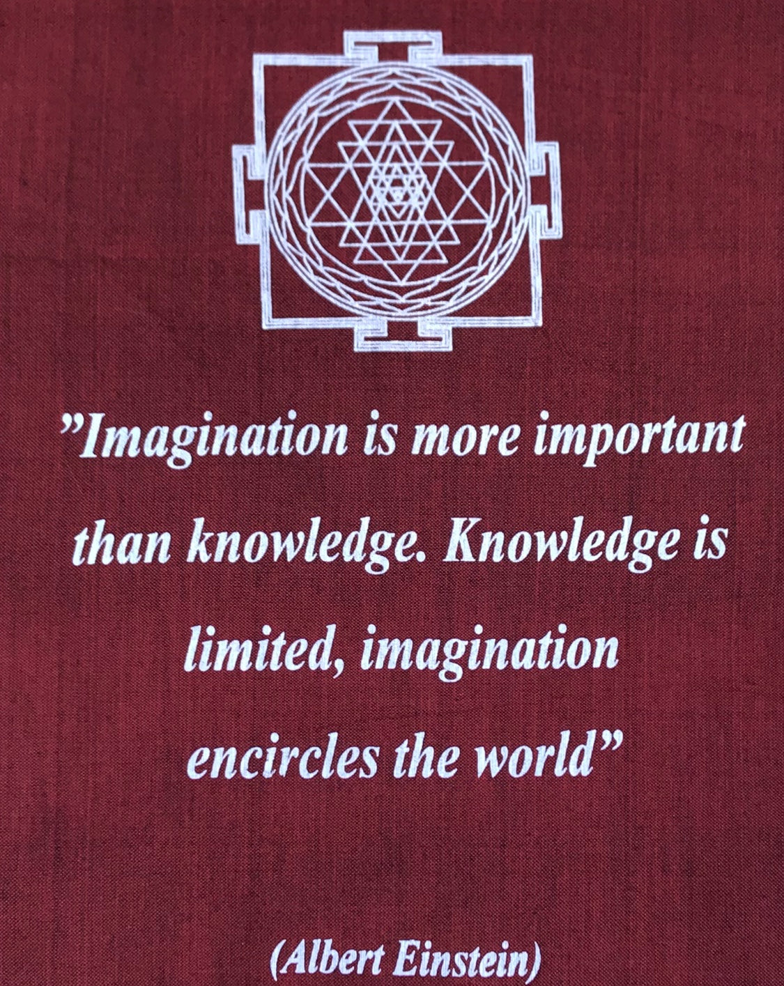 Hand Woven Ikat Imagination Einstein Quote Blessing Manifestation Banner