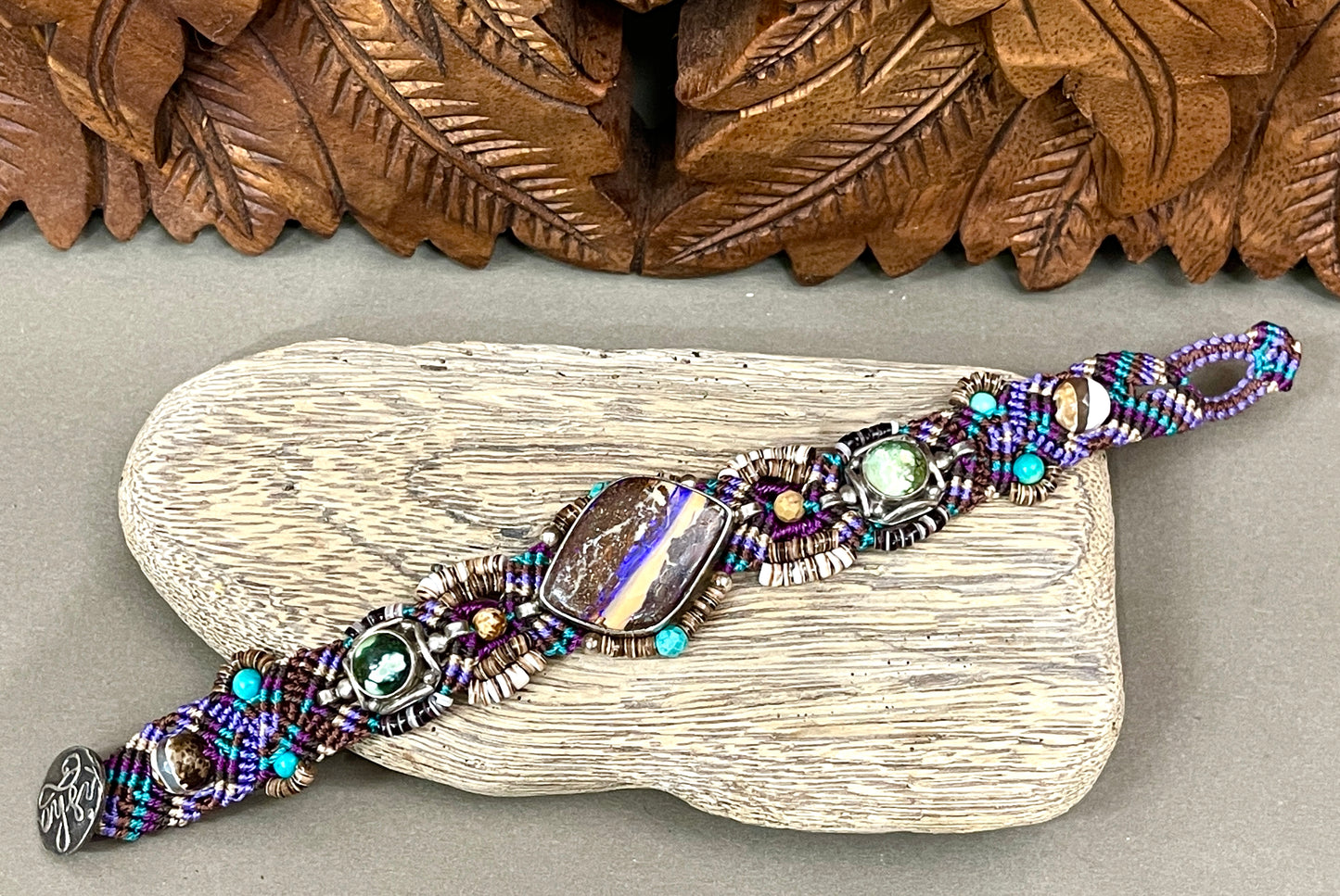 Macrame Boulder Opal Bracelet