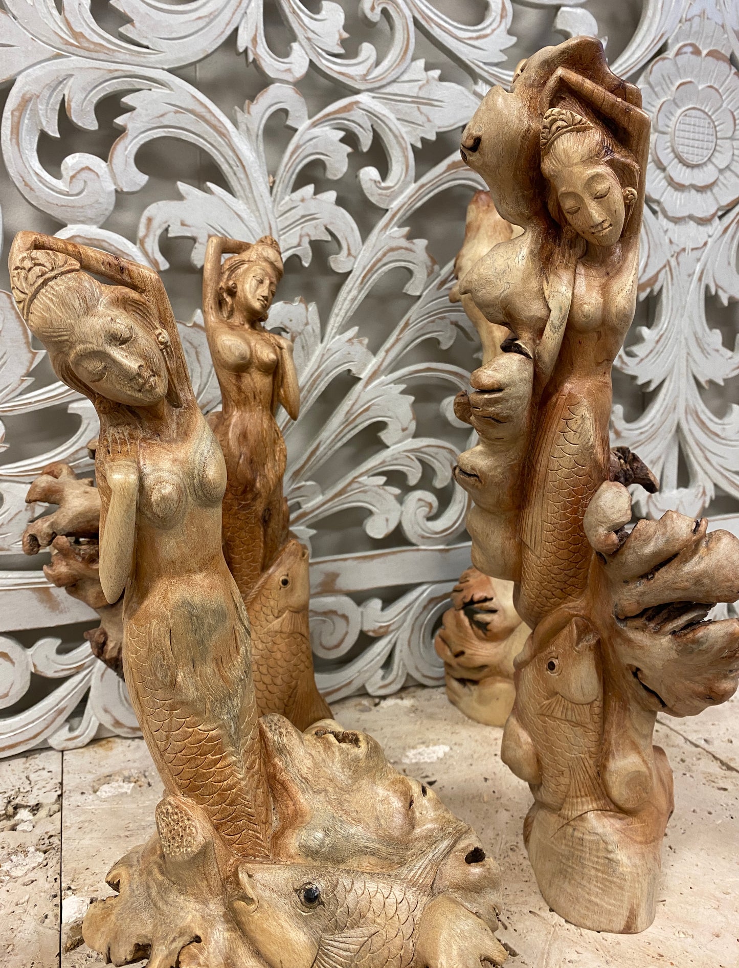 Parasite Wood Mermaid Carvings