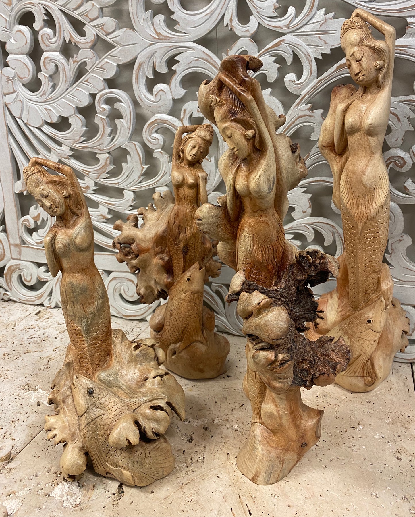 Parasite Wood Mermaid Carvings