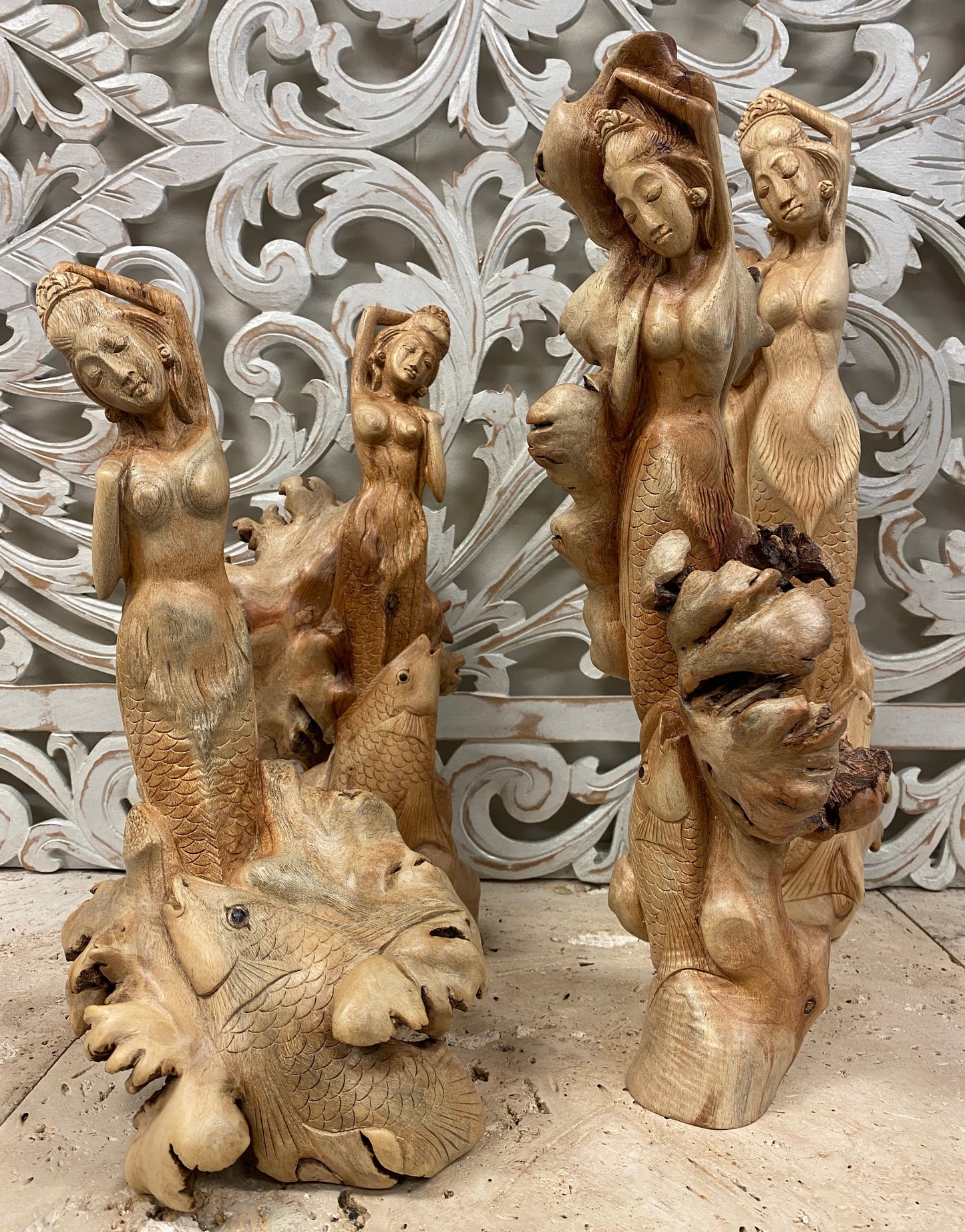 Parasite Wood Mermaid Carvings