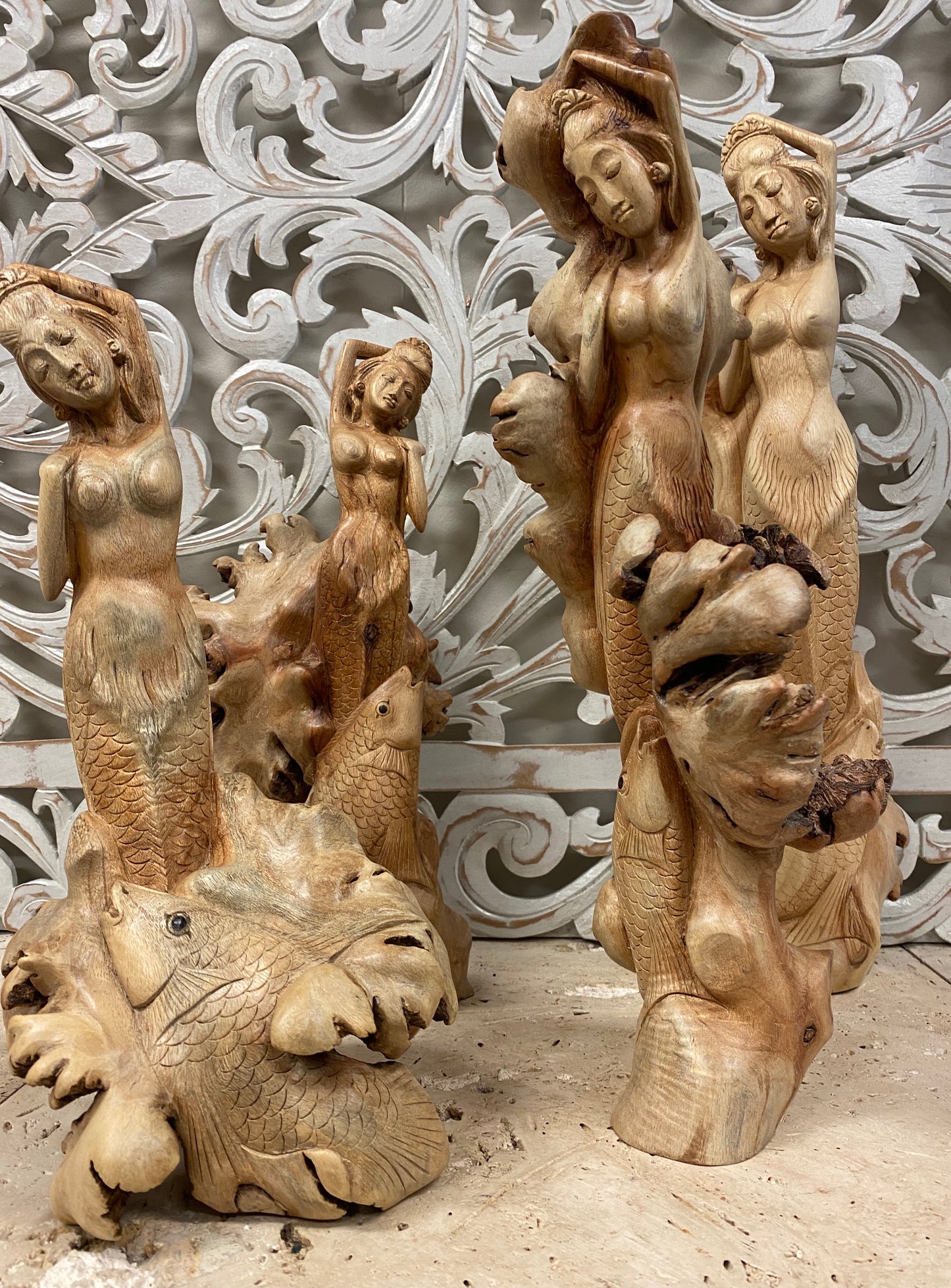 Parasite Wood Mermaid Carvings