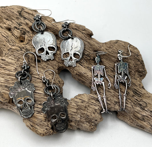 Skeleton Earrings by Carlos Montanaro & Crystal Rivera