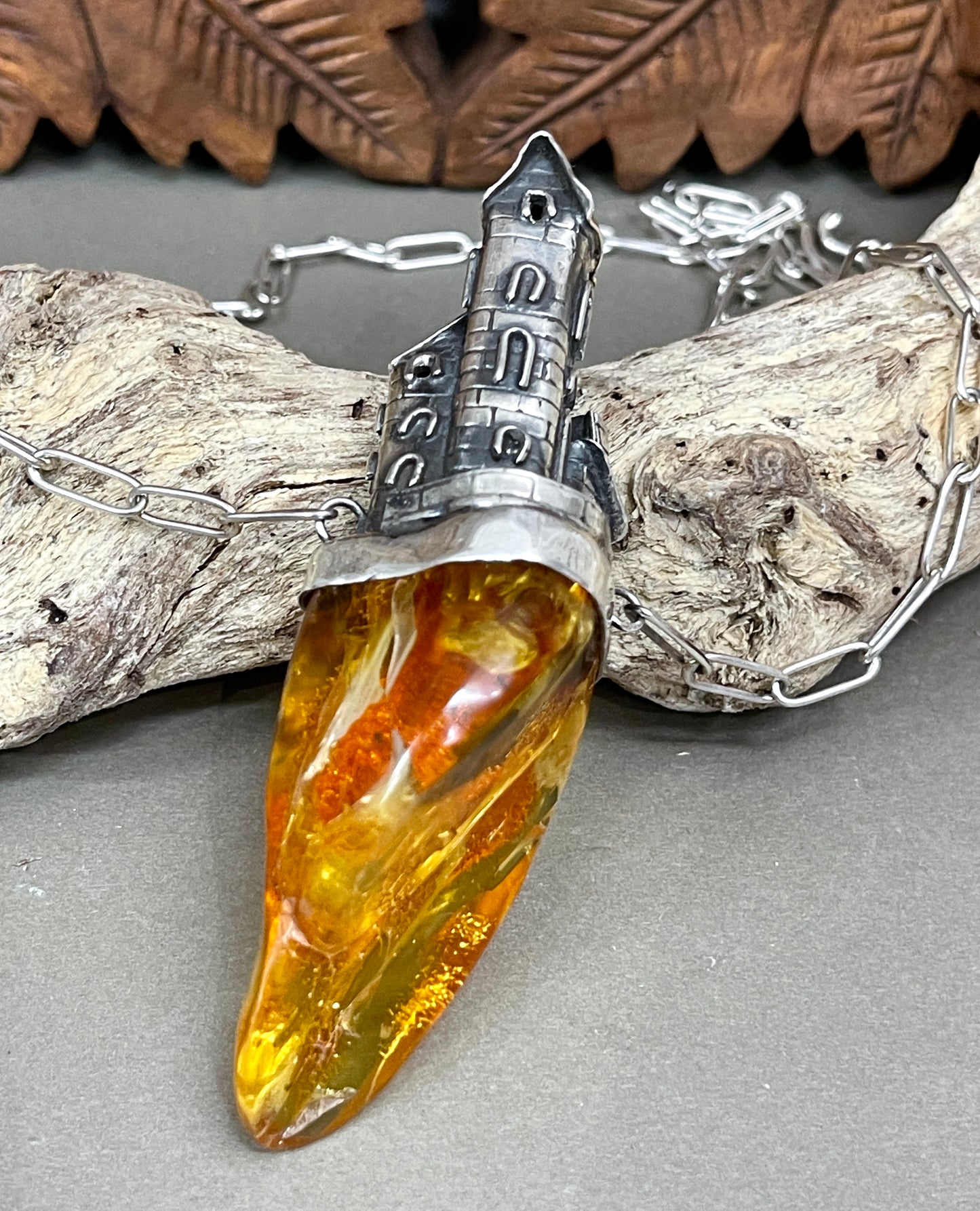 Amber Castle Necklace by Popkvwitz