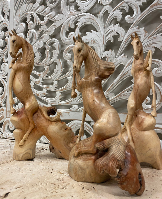 Parasite Wood Horse Carvings