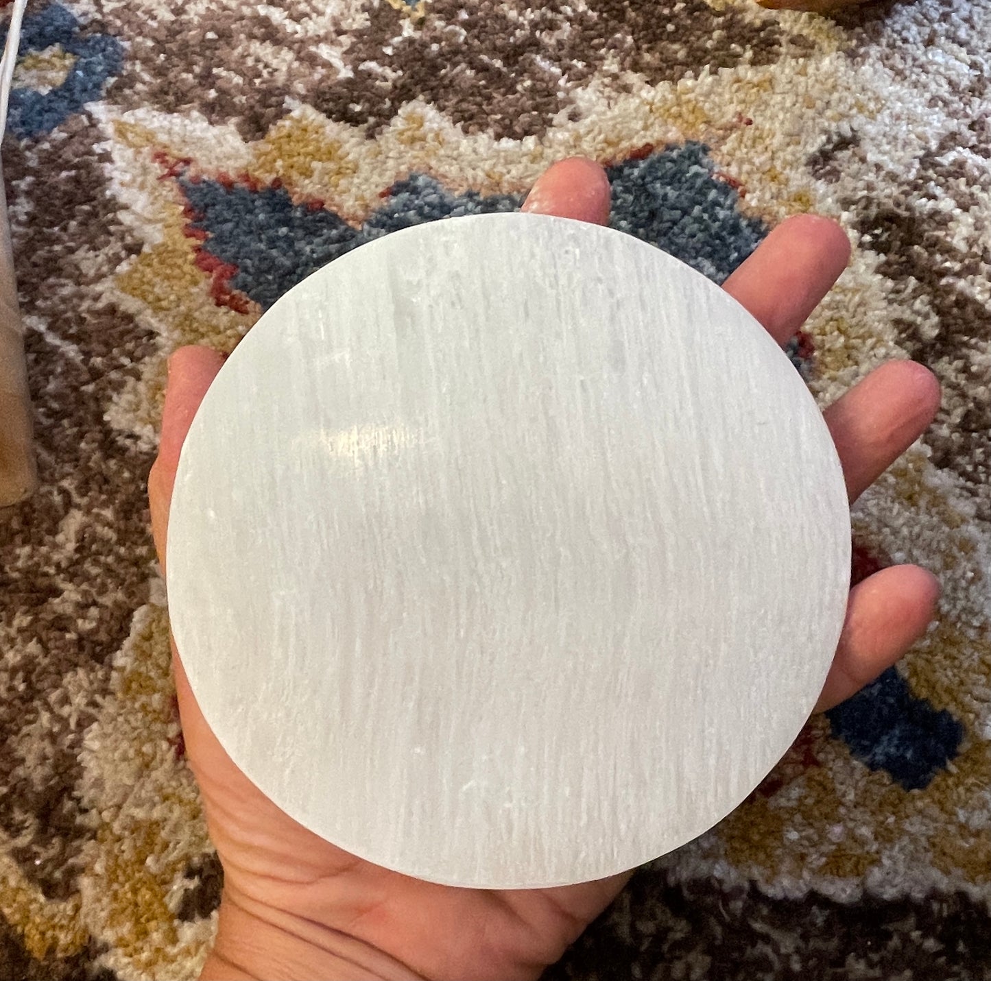 Selenite Round Crystal Charging Cleaning Tiles