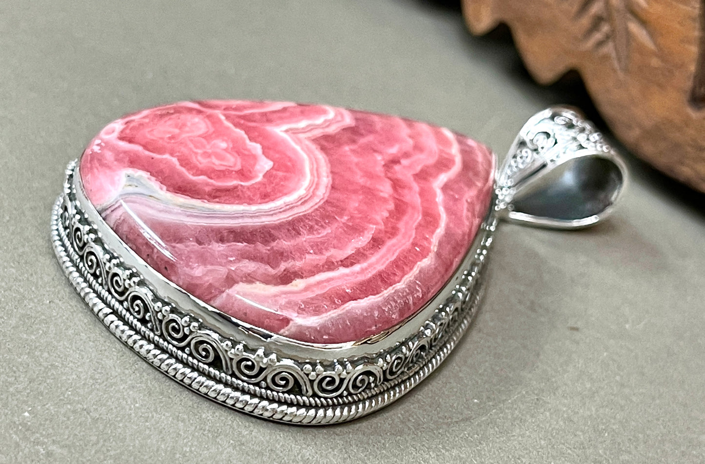 Rhodochrosite Pendant - XLarge Stone