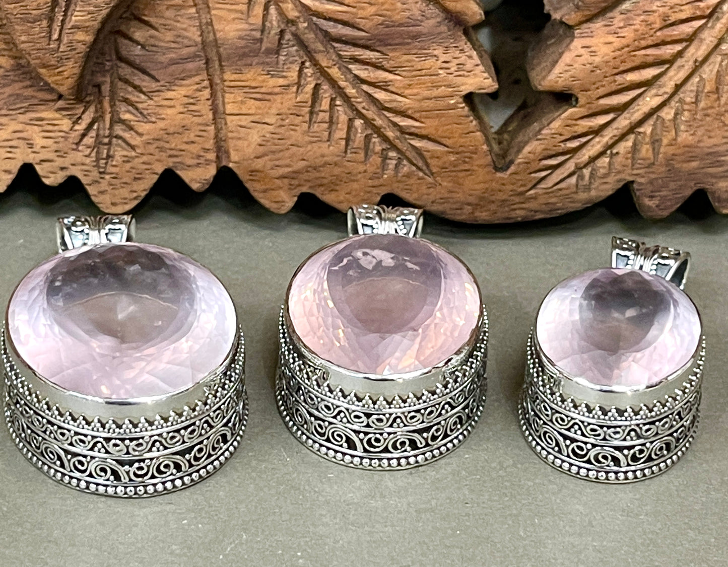 Faceted Rose Quartz Pendants - X Large Stones