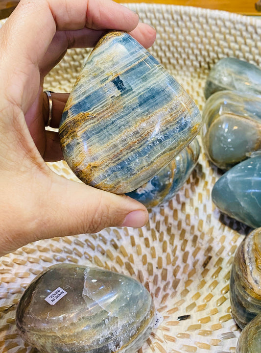 Large Brazilian Banded Blue Onyx Freeform | 3 Sizes