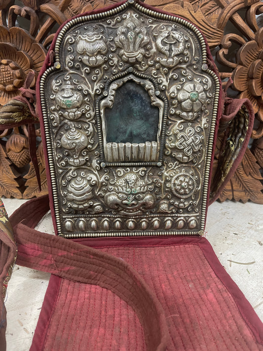 Antique Traveling Altar Boxes from Tibet- With Buddha or Tara- One of a kind