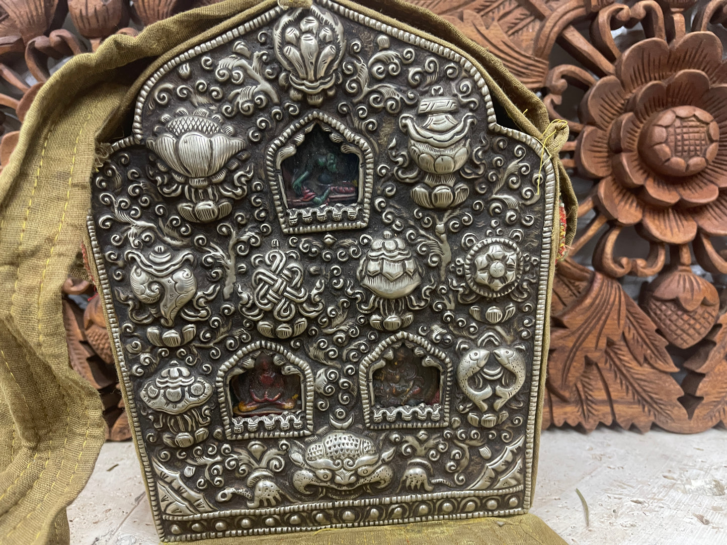 Antique Traveling Altar Boxes from Tibet- With Buddha or Tara- One of a kind