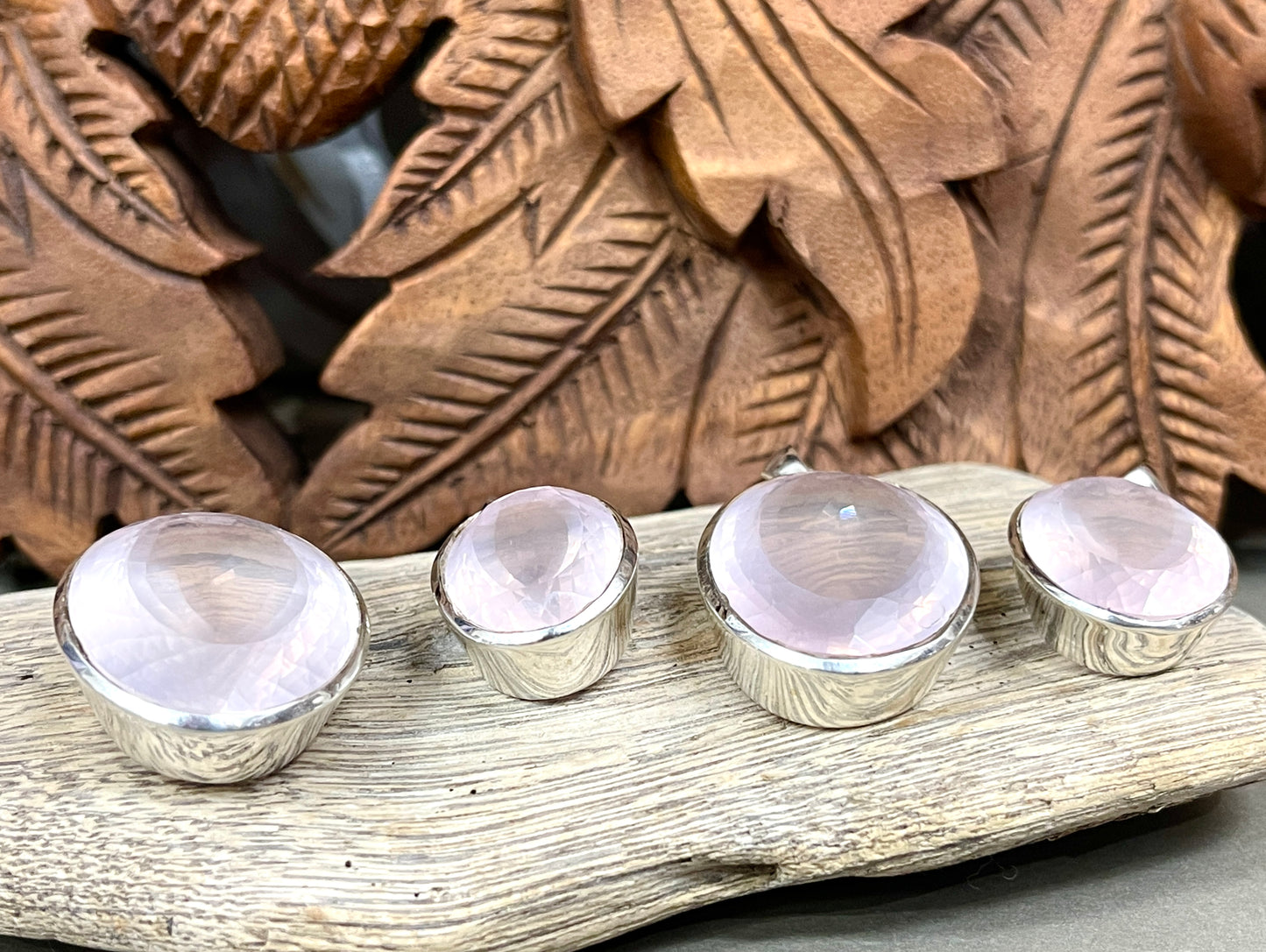 Faceted Rose Quartz Pendants