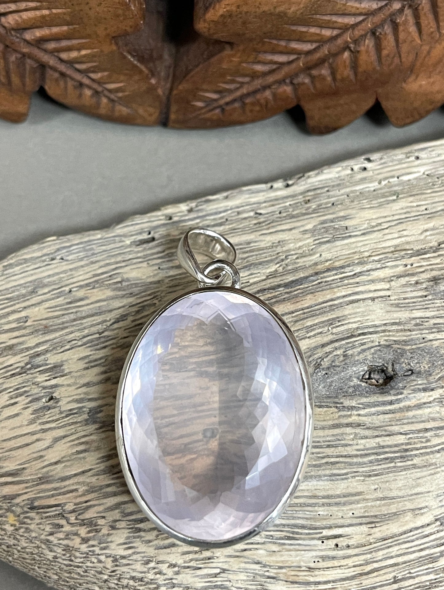 Faceted Rose Quartz Pendants