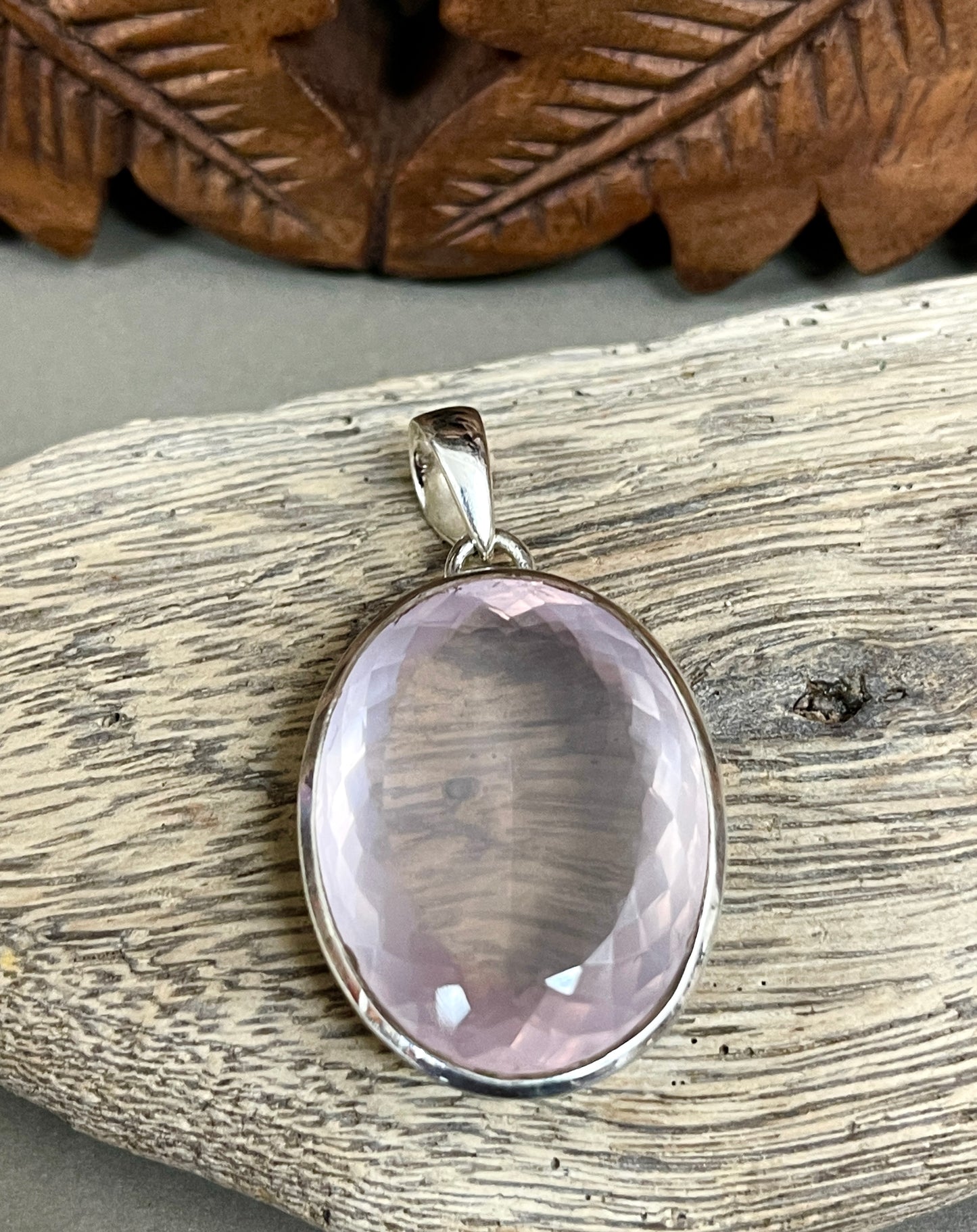 Faceted Rose Quartz Pendants