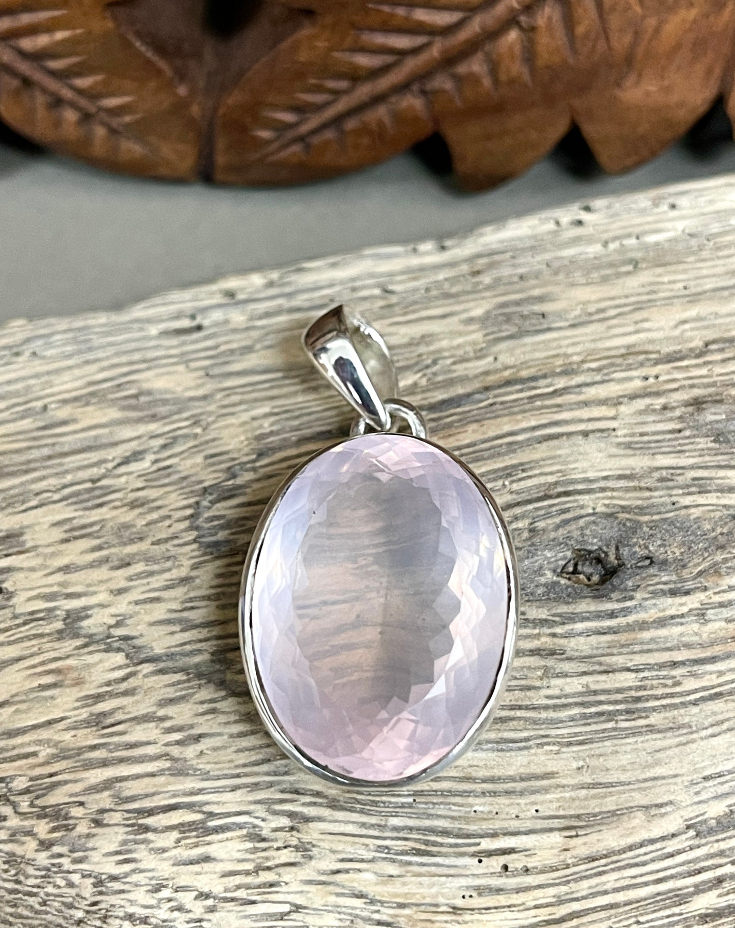 Faceted Rose Quartz Pendants